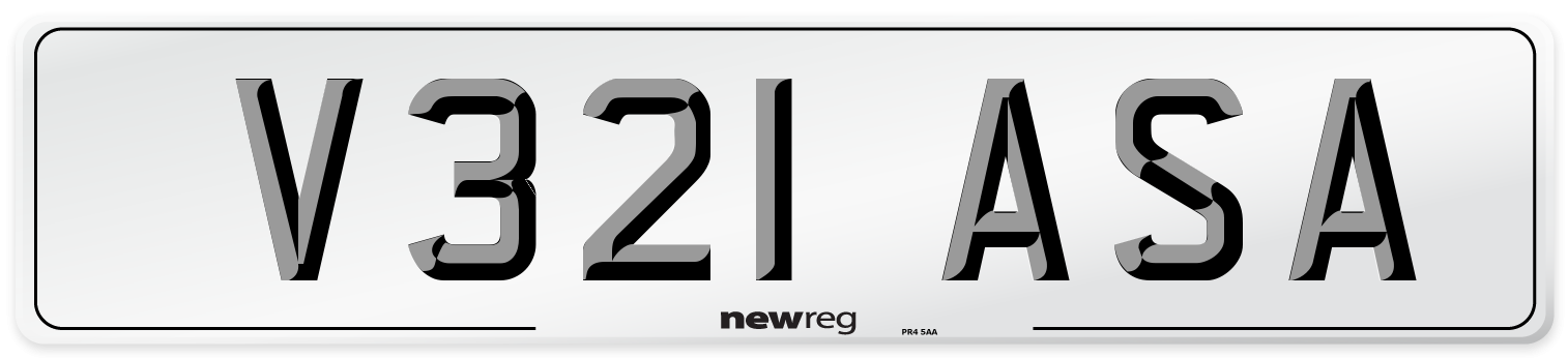 V321 ASA Number Plate from New Reg